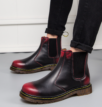 Botas Martin de Cuero de Vaca con Tacón Grueso Estilo Otoño para Mujeres