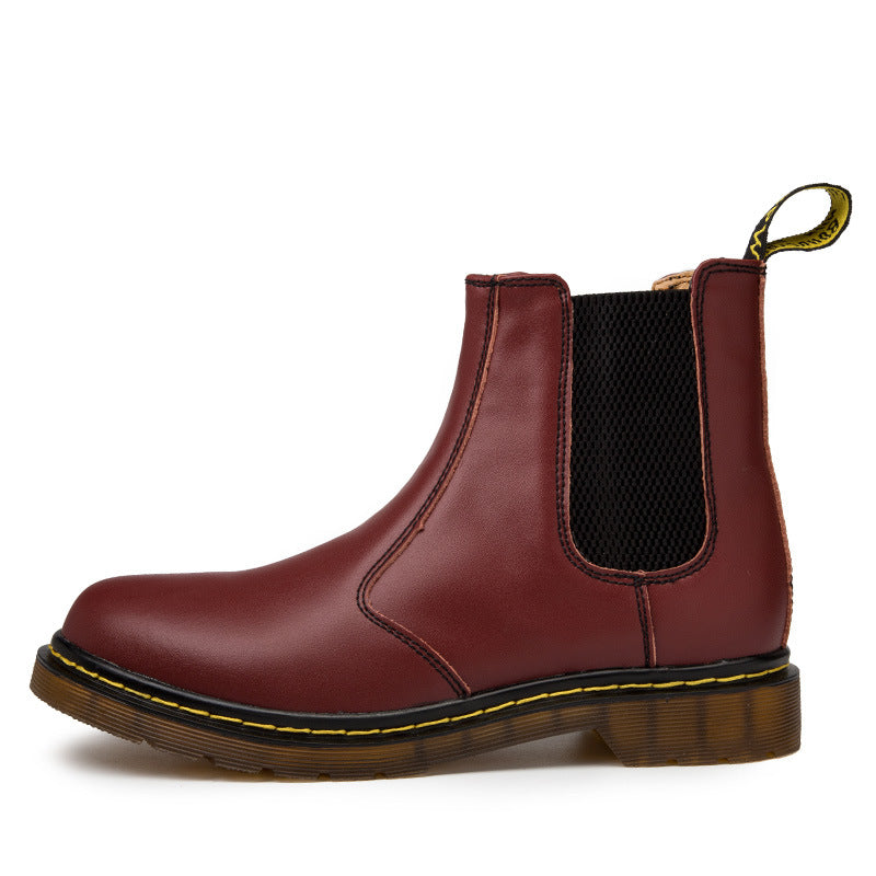 Botas Martin de Cuero de Vaca con Tacón Grueso Estilo Otoño para Mujeres